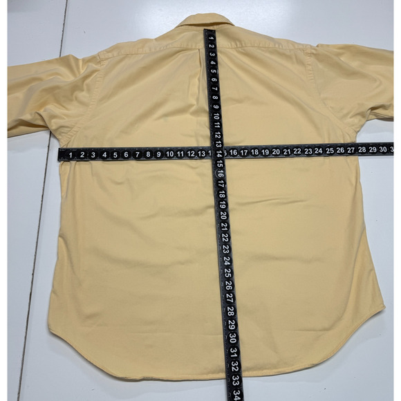Ralph Lauren Shirt Mens XL Yellow Thicker Fabric Long Sleeve Button Down Preppy - Picture 3 of 9